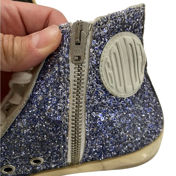 Golden Goose blue glitter Francy high-top sneakers - Picture 7 of 12